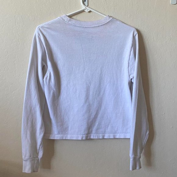 Brandy Mellville Newport Beach Crewneck Long Sleeve Shirt - White - Size Small - Picture 3 of 4